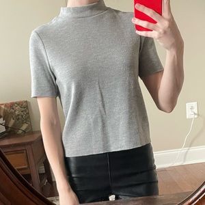 Zara short sleeve grey cotton turtleneck - great condition!!